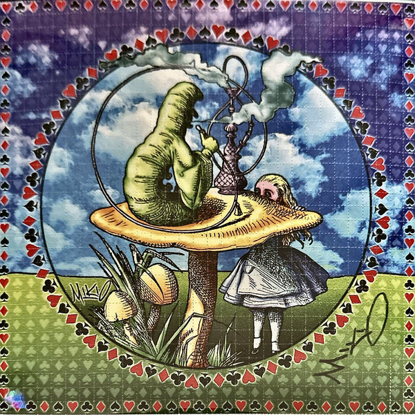 Alice & The Caterpillar Blotter Art ~ Mikio Kennedy ~ Hand-Signed