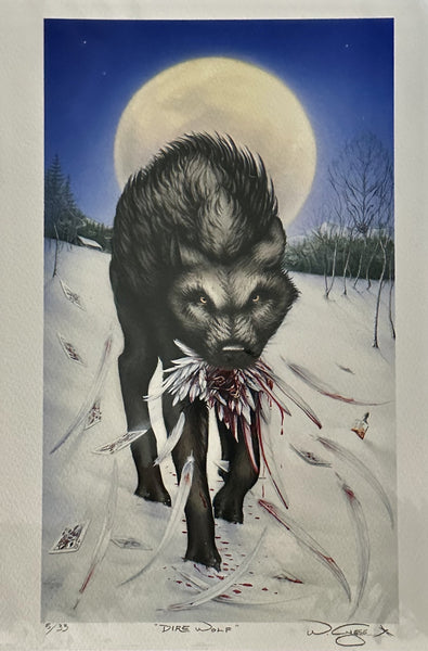 Dire Wolf ~ Grateful Dead-Theme Limited Hand-Signed Edition Art Print