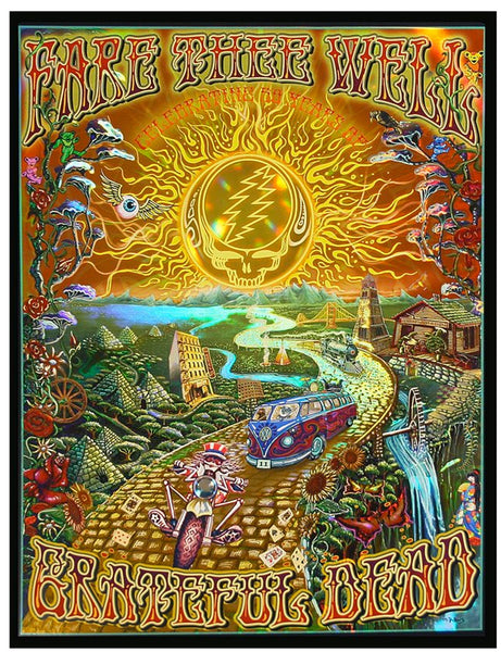 Grateful Dead Licensed Fare Thee Well ~ 50th-Anniversary Shows ~ Artist Edition on Holographic Paper