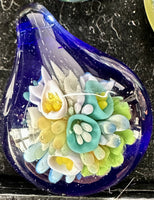 Hand Blown Glass Pendant ~ Flowers