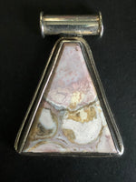 Gently Worn Pink-ish Ocean Jasper Set in Sterling Silver Pendant