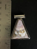 Gently Worn Pink-ish Ocean Jasper Set in Sterling Silver Pendant