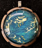 Ocean Waves ~ Acrylic and Resin Pendant