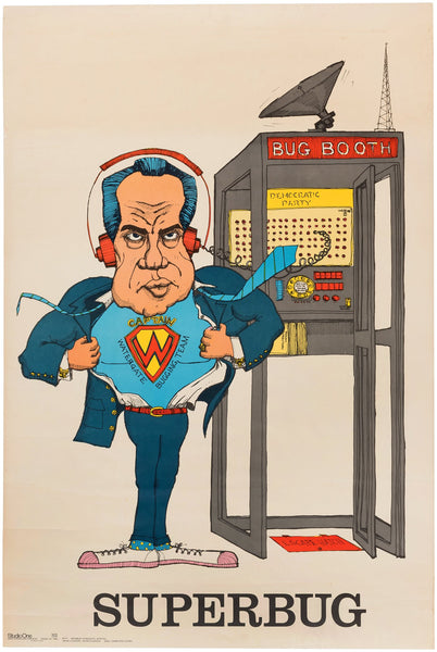 Vintage 1973 Original Superbug Nixon Poster