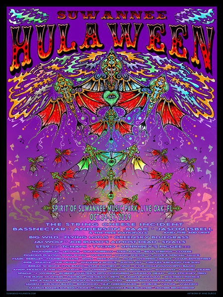 Suwannee Hulaween Festival Poster ~ October 24-27, 2019 ~ Artist Edition